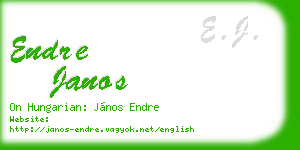 endre janos business card