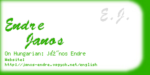 endre janos business card